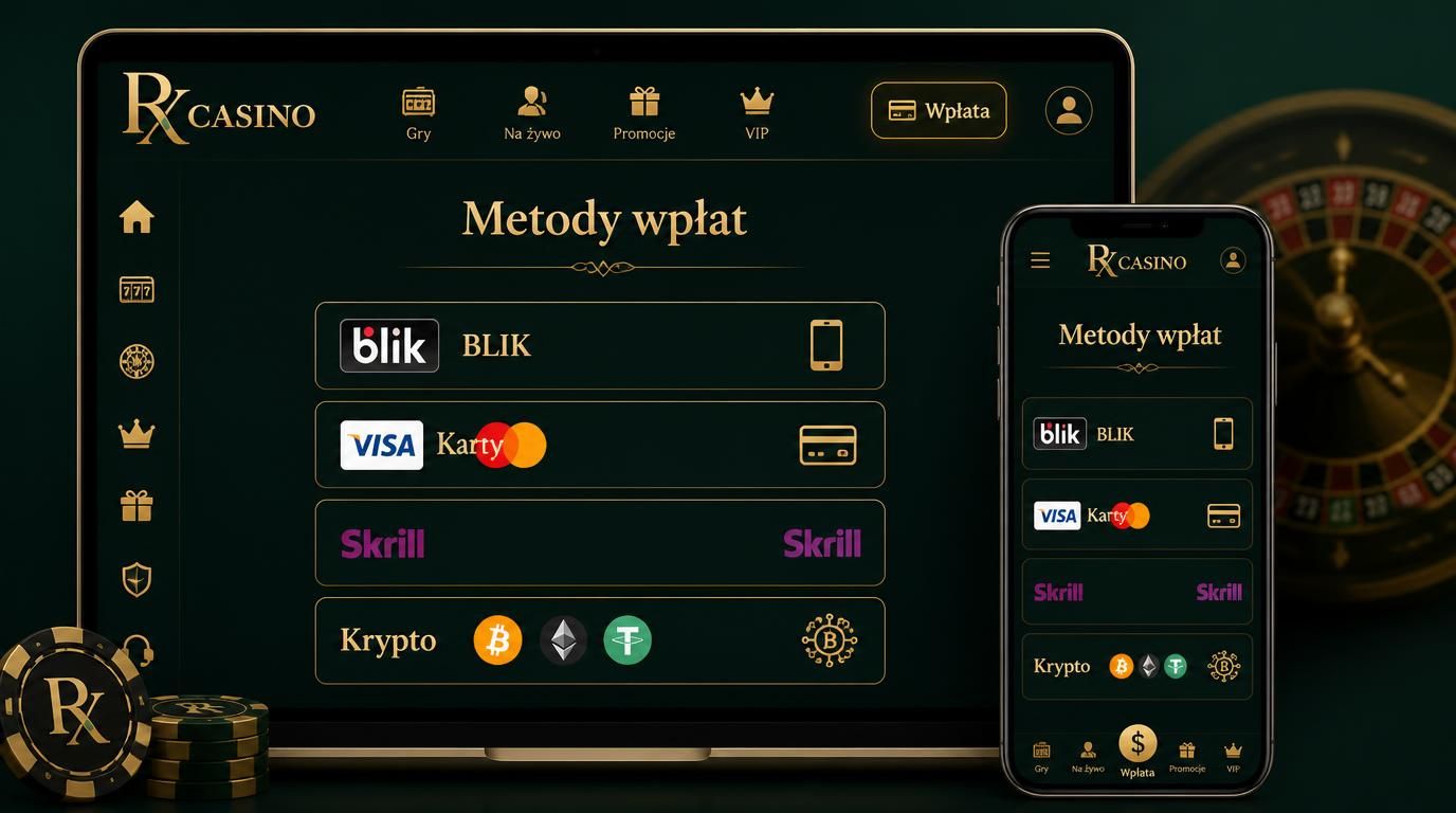 Interfejs wpłat: karta, e-portfel, krypto i BLIK